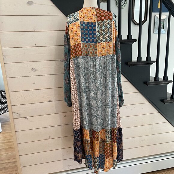 086 Boutique Patchwork Longline Duster NWOT Size Large - Picture 9 of 13